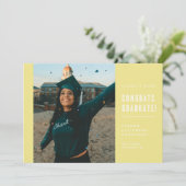 ミニマモダンリストおめでとう卒業招待状 招待状 (スタンド正面)