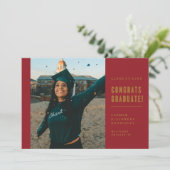 ミニマモダンリストおめでとう卒業招待状 招待状 (スタンド正面)