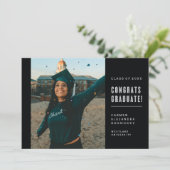 ミニマモダンリストおめでとう卒業招待状 招待状 (スタンド正面)