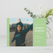 ミニマモダンリストおめでとう卒業招待状 招待状 (スタンド正面)