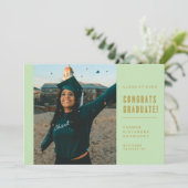 ミニマモダンリストおめでとう卒業招待状 招待状 (スタンド正面)