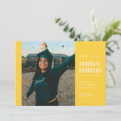 ミニマモダンリストおめでとう卒業招待状 招待状 (スタンド正面)