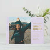 ミニマモダンリストおめでとう卒業招待状 招待状 (スタンド正面)