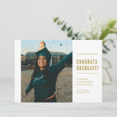 ミニマモダンリストおめでとう卒業招待状 招待状 (スタンド正面)