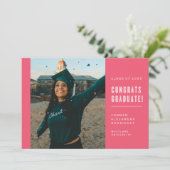 ミニマモダンリストおめでとう卒業招待状 招待状 (スタンド正面)