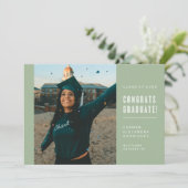 ミニマモダンリストおめでとう卒業招待状 招待状 (スタンド正面)