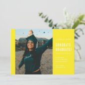 ミニマモダンリストおめでとう卒業招待状 招待状 (スタンド正面)