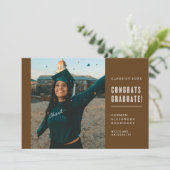 ミニマモダンリストおめでとう卒業招待状 招待状 (スタンド正面)