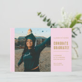 ミニマモダンリストおめでとう卒業招待状 招待状 (スタンド正面)