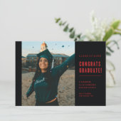 ミニマモダンリストおめでとう卒業招待状 招待状 (スタンド正面)