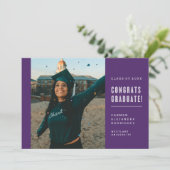 ミニマモダンリストおめでとう卒業招待状 招待状 (スタンド正面)