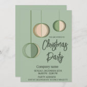 ミニマモダンリストおもしろいオーナメントクリスマスパーティー 招待状 (正面/裏面)