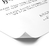 ミニマモダンリストおもしろいオープンバー結婚のサイン ポスター (角)