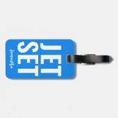 ミニマモダンリストおもしろいジェットセはっきりしたットネオンブルー ラゲッジタグ (裏面横)