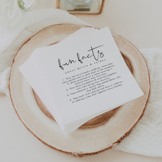 ミニマモダンリストおもしろい事実結婚のナプキン スタンダードカクテルナプキン