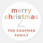 ミニマモダンリストおもしろい&メリーカラフルクリスマス ラウンドシール (正面)
