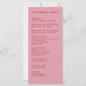 ミニマモダンリストお洒落シンプル結婚式 プログラム (裏面)