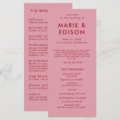 ミニマモダンリストお洒落シンプル結婚式 プログラム (正面/裏面)