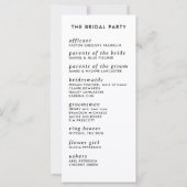 ミニマモダンリストお洒落シンプル結婚式 プログラム (裏面)