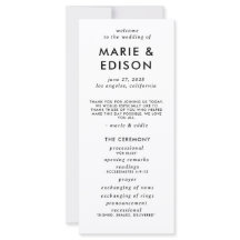 ミニマモダンリストお洒落シンプル結婚式 プログラム