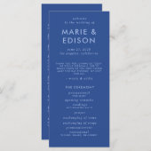 ミニマモダンリストお洒落シンプル結婚式 プログラム (正面/裏面)