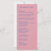 ミニマモダンリストお洒落シンプル結婚式 プログラム (裏面)