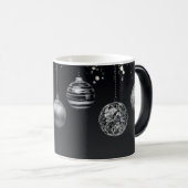 ミニマモダンリストお洒落ブラックとシルバー大 モーフィングマグカップ (正面右)