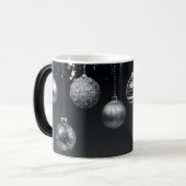 ミニマモダンリストお洒落ブラックとシルバー大 モーフィングマグカップ (正面左)