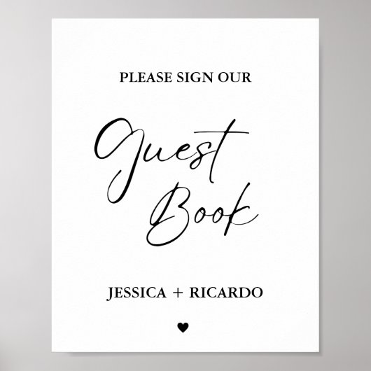 ミニマモダンリストお願いゲストブックサイン ポスター (正面)