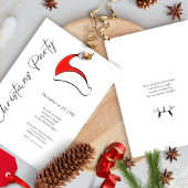 ミニマモダンリストかわいいサンタクリスマスパーティー 招待状