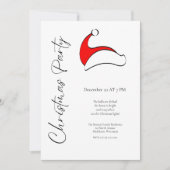 ミニマモダンリストかわいいサンタクリスマスパーティー 招待状 (正面)