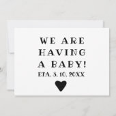 ミニマモダンリストかわいい妊娠告知カード 案内状 (裏面)