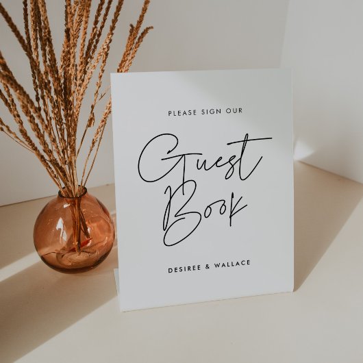 ミニマモダンリストがゲストブックに署名 台座サイン