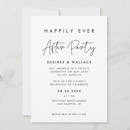 ミニマモダンリストがパーティー後ずっと楽しく 招待状