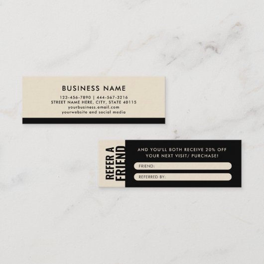 ミニマモダンリストが友人の紹介を参照 スキニー名刺 (正面/裏面)