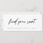 ミニマモダンリストが座席のヘッダーカードを見つける 招待状 (正面)