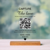 ミニマモダンリストが愛QRコードをキャプチャ結婚する アクリルサイン (ニュートラル)