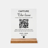 ミニマモダンリストが愛QRコードをキャプチャ結婚する アクリルサイン (正面)