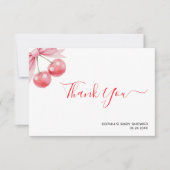 ミニマモダンリストさくらんぼベビーシャワー サンキューカード (正面)