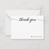 ミニマモダンリストさんハートの結婚カップル ノートカード (正面)