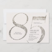 ミニマモダンリストすべての白パーティー85歳の誕生日 招待状 (正面)