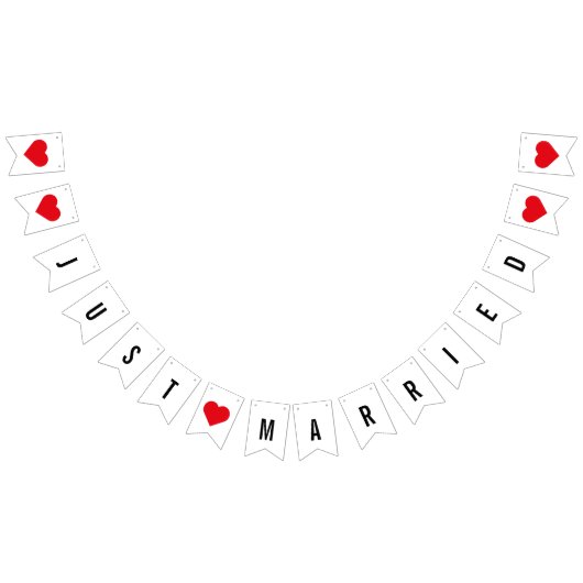 ミニマモダンリストたった今結婚しましたニューリュウズ バンティングフラッグ (全)