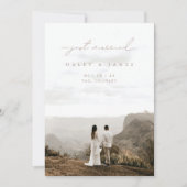 ミニマモダンリストたった今結婚しました結婚写真 案内状 (正面)