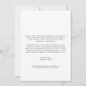 ミニマモダンリストたった今結婚しました結婚写真 案内状 (裏面)