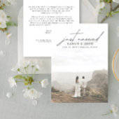 ミニマモダンリストたった今結婚しました結婚写真 案内状