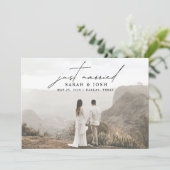 ミニマモダンリストたった今結婚しました2写真結婚のアン 案内状 (スタンド正面)