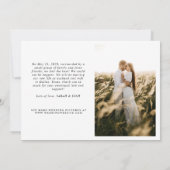 ミニマモダンリストたった今結婚しました2写真結婚のアン 案内状 (裏面)