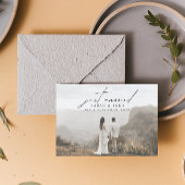 ミニマモダンリストたった今結婚しました3結婚写真のAn 案内状