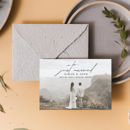 ミニマモダンリストたった今結婚しました3結婚写真のAn 案内状