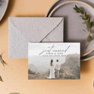 ミニマモダンリストたった今結婚しました3結婚写真のAn 案内状